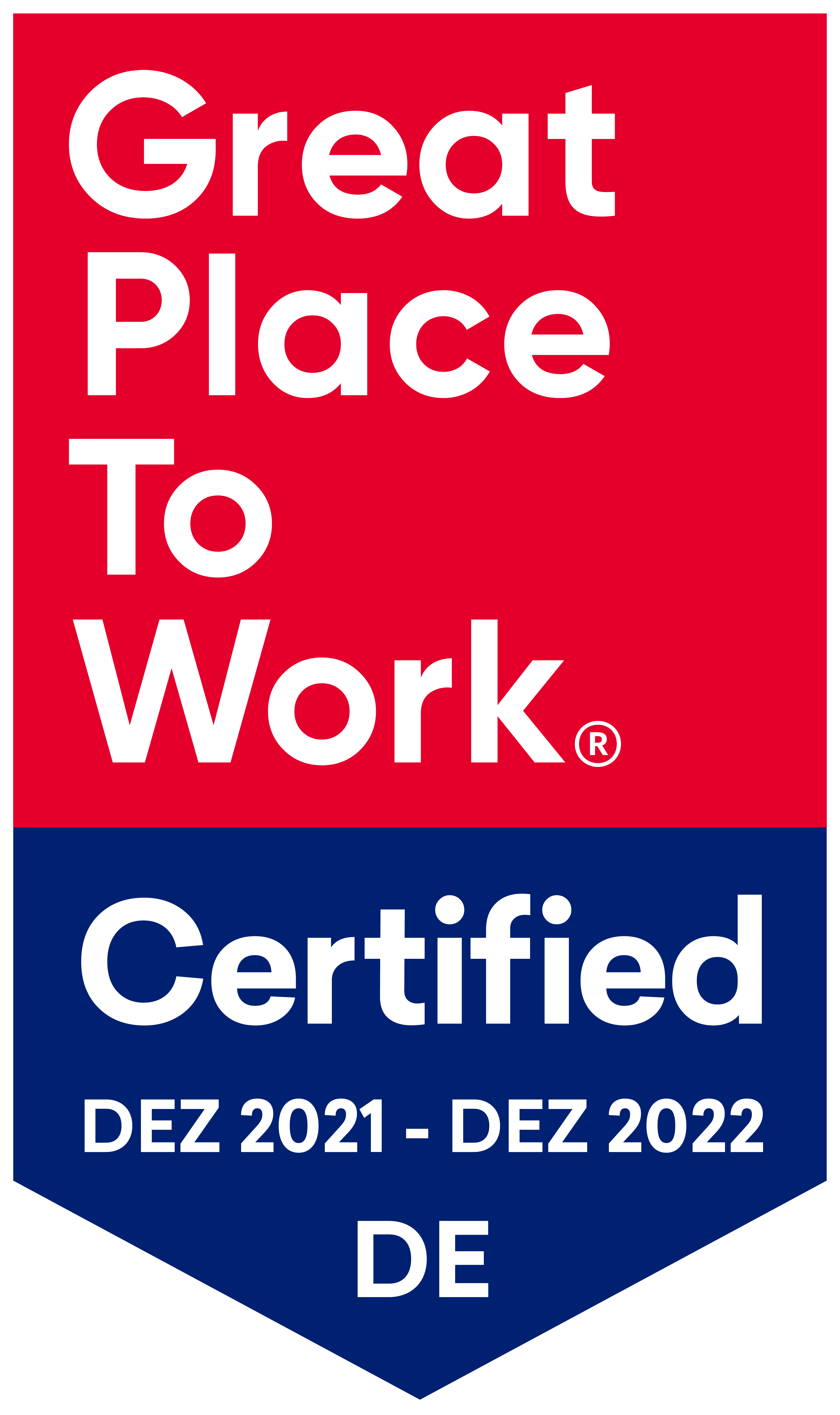 Logo, das UX&I als zertifizierten "Great Place To Work" auszeichnet